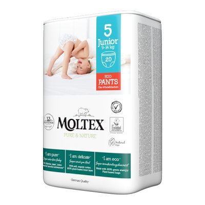 MOLTEX Pure&Nature Windelhosen Einweg 5 Junior (9-14 kg) 20 Stk