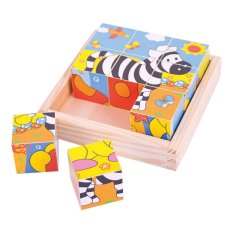 Bigjigs Toys Bildwürfel Safari 9 Würfel