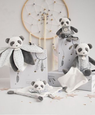 Conjunto de presente Doudou - panda de pelúcia 20 cm
