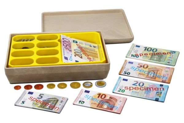 Caisse enregistreuse Wissner avec billets et pièces en euros