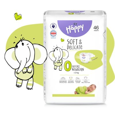 BELLA HAPPY Baby Pieluszki jednorazowe przed noworodkiem 46 szt