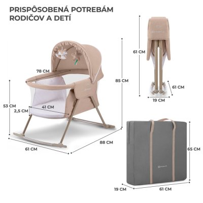 KINDERKRAFT Lit bébé 3 en 1 Lovi Beige