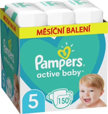 PAMPERS Active Baby Wegwerfwindeln 5 (11-16 kg) 150 Stück - MONATLICHER VORRAT
