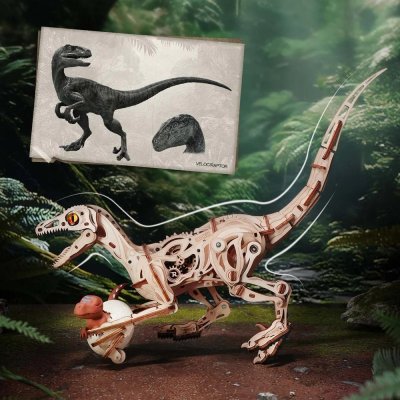 RoboTime 3D mechanisches Holzpuzzle Velociraptor
