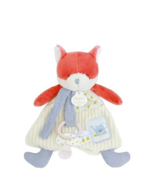 Doudou Zestaw prezentowy Pluszowy lis Romarin z uchwytem na smoczek 19 cm