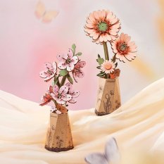 RoboTime 3D drewniane puzzle Pomarańczowa gerbera