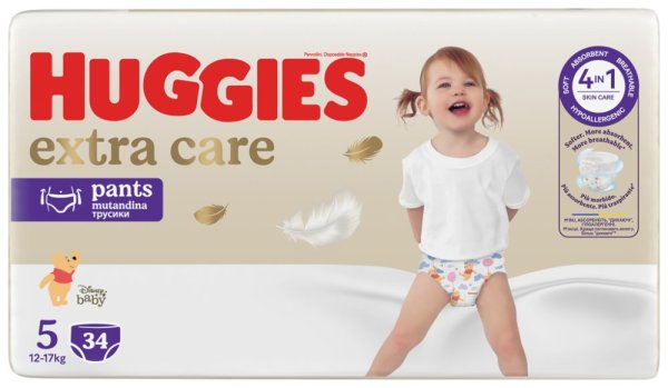 HUGGIES® Einweg-Windelhosen 5 Extra-Pflegehosen (12-17 kg) 34 Stk