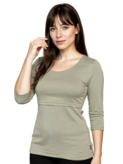 Koszulka do karmienia piersią Kateřina, rękaw 3/4, oliwkowa