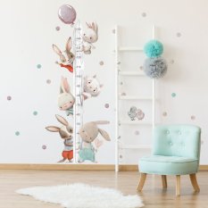 Kindermeetlint voor aan de muur - Aquareldieren