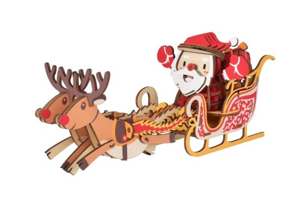 Woodcraft Puzzle 3D din lemn, Sania lui Moș Crăciun