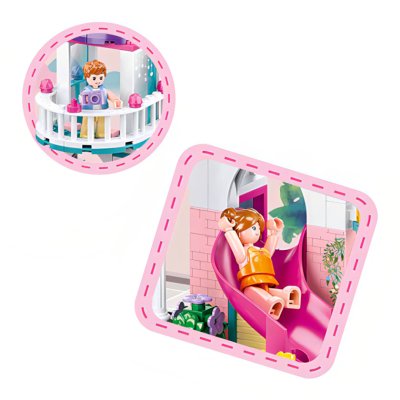 Sluban Girls Dream M38-B0971 Domek ze zjeżdżalnią do basenu
