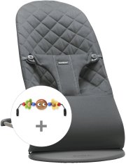 BABYBJÖRN Leżaczek Bliss Cotton, Anthracite z zabawką