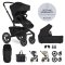 EASYWALKER Kinderwagen kombiniert Jimmey Pepper Black XXL AIR + RWS