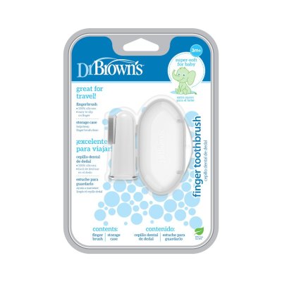 DR.BROWN'S Set fľaša plast 250 ml + Cumlík FreshFirst tyrkys + Prstová zubná kefka