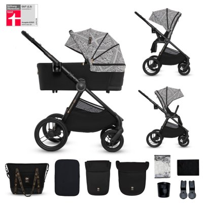 KINDERKRAFT Kombikinderwagen Nea 2 2in1 Lunar Black Bizuu