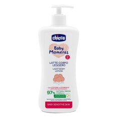 CHICCO Leche corporal suave con dosificador Baby Moments Sensitive 97% ingredientes naturales 500 ml