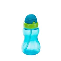 CANPOL BABIES Kleine Sportflasche mit Strohhalm – blau 270 ml