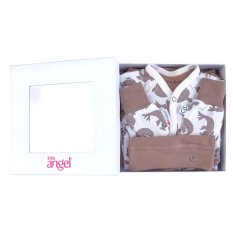 Conjunto para recém-nascido BIO wrap Outlast® - branco foca castanha/avelã