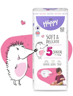 Pieluchy jednorazowe BELLA HAPPY Baby Junior 11-18 kg Big Pack 52 szt.