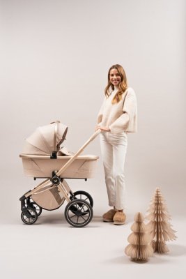 MUUVO SET Kinderwagen 4in1 Quick Boho Beige Set + CBX By CYBEX Aton B2 i-Size + Basis