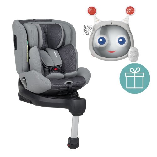 PETITE&MARS Car seat Reversal Pro i-Size 360° Gray Air 40-105 cm + Mirror Oly Gray 0m+