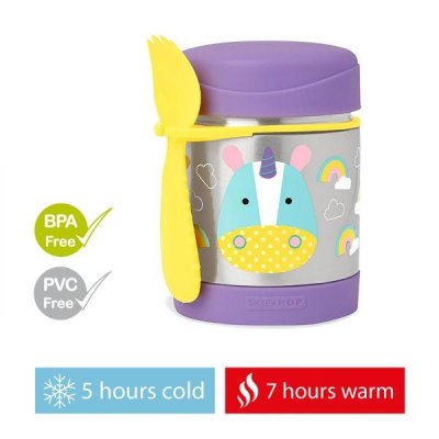 SKIP HOP Zoo Termo para alimentos con cuchara/tenedor Unicornio 325 ml, 3+ + AQUAINT 500 ml