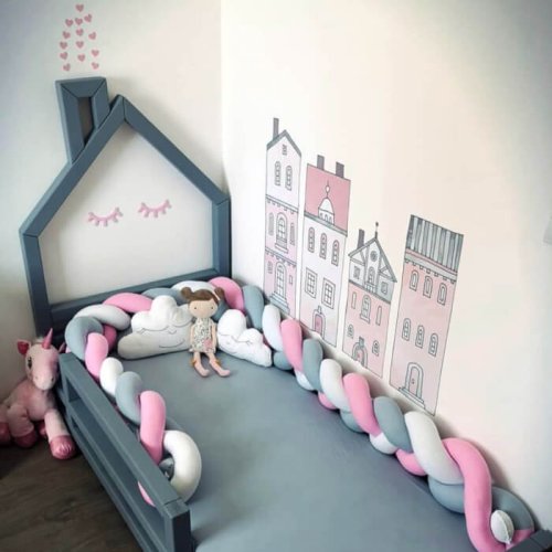 Wall stickers - Pink and white houses in the city N.2