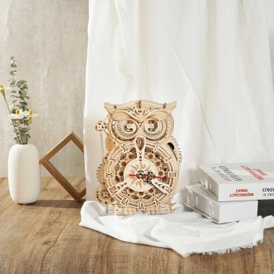 RoboTime 3D Wooden Mechanical Owl Clock Puzzle