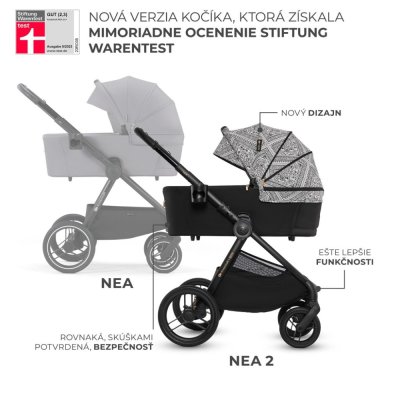 KINDERKRAFT Kombikinderwagen Nea 2 2in1 Lunar Black Bizuu