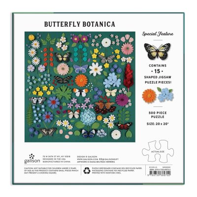 Galison Puzzle Schmetterlings-Botanischer Garten 500 Teile
