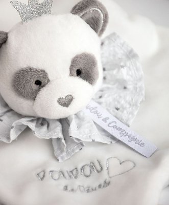 Doudou Presentförpackning - mjuk snuttefilt panda 20 cm