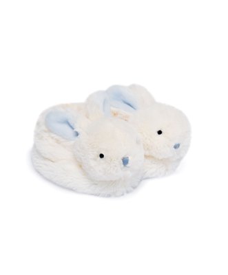 Doudou Cadeauset - Set babyslofjes met rammelaars konijntje blauw 0-6 maanden
