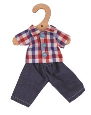 Bigjigs Toys Kariertes Hemd und Jeans für Puppe 28 cm