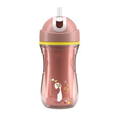 CHICCO Sport Thermos Becher mit Strohhalm pink, 14m+