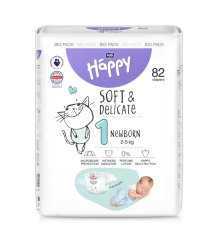 BELLA HAPPY Pañales Desechables Bebé Recién Nacido 2-5 kg Pack Grande 82 uds
