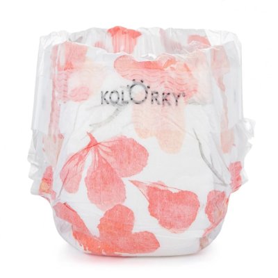 KOLORKY DAY Windeln Einweg Öko, Blumen L (8-13 kg) 19 Stk