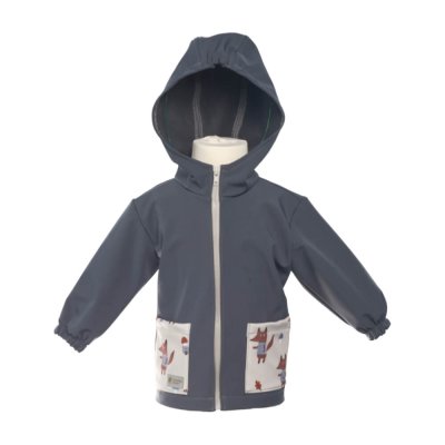 Detská softshellová bunda s membránou Monkey Mum® - Tajuplný výlet s líškou