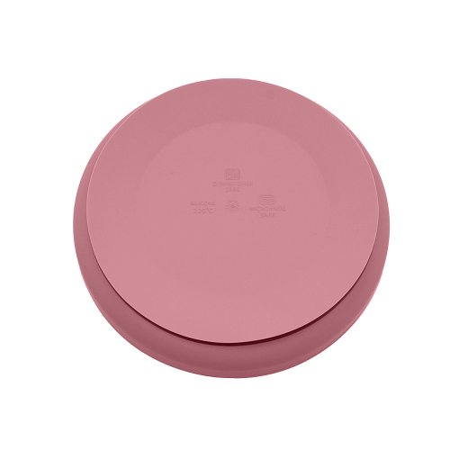 PETITE&MARS Set da pranzo in silicone TAKE&MATCH 2 pezzi piatto + posate Dusty Rose 6m+