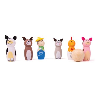 Bigjigs Toys Wooden Skittles Farm