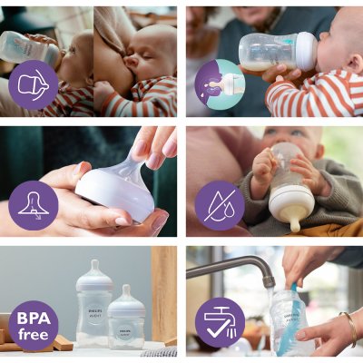 Philips AVENT Biberón Natural Response con válvula AirFree 125 ml, 0m+