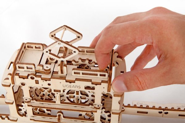 Ugears 3D Wooden Mechanical Puzzle Cable Car with Rails