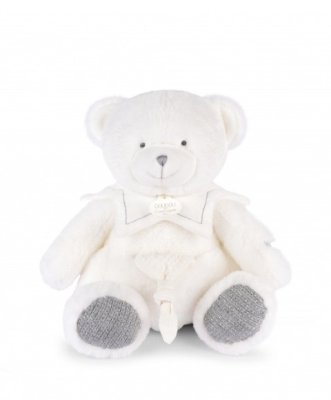 Doudou Conjunto de presente Urso de peluche com manta 30 cm cinzento