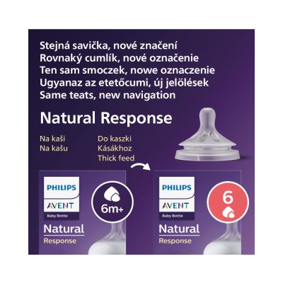 Philips AVENT Smoczek Natural Response 6 do owsianki 6m+, 2 szt