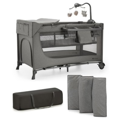 KINDERKRAFT Reisebett Joy 2 mit Zubehör Dark Grey