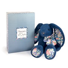 Doudou Histoire d'Ours Ami en peluche Lapin bleu 25 cm