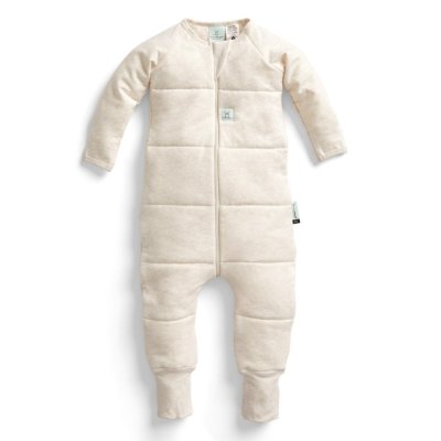 ERGOPOUCH Kombinezon do spania z bawełny organicznej Onesie Oatmeal Marle 6-12 m, 2,5 tog