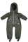 Monkey Mum® Softshell baby winteroverall met sherpa - Kaki jager met een beer - maat 98/104, 110/116