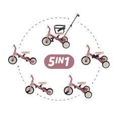 PETITE&MARS Multifunktions-Dreirad 5in1 Turbo Dusty Rose