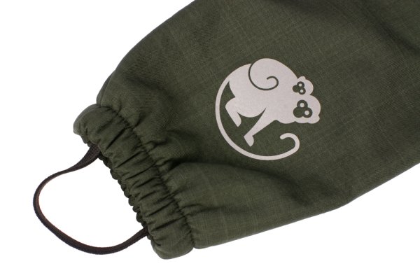 Verstelbare softshell winter kinderbroek met sherpa Monkey Mum® - Kaki jager