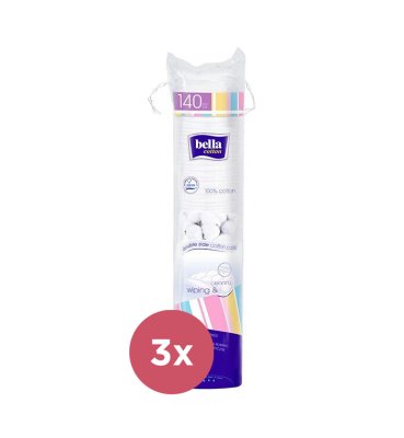 3x BELLA Tampons démaquillants 140 pcs